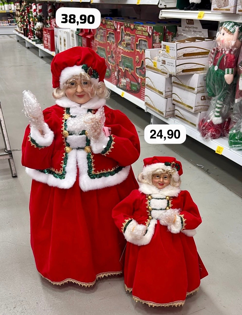 Signora Natale Decorativa con Cappello Rosso – Disponibile in 2 Misure