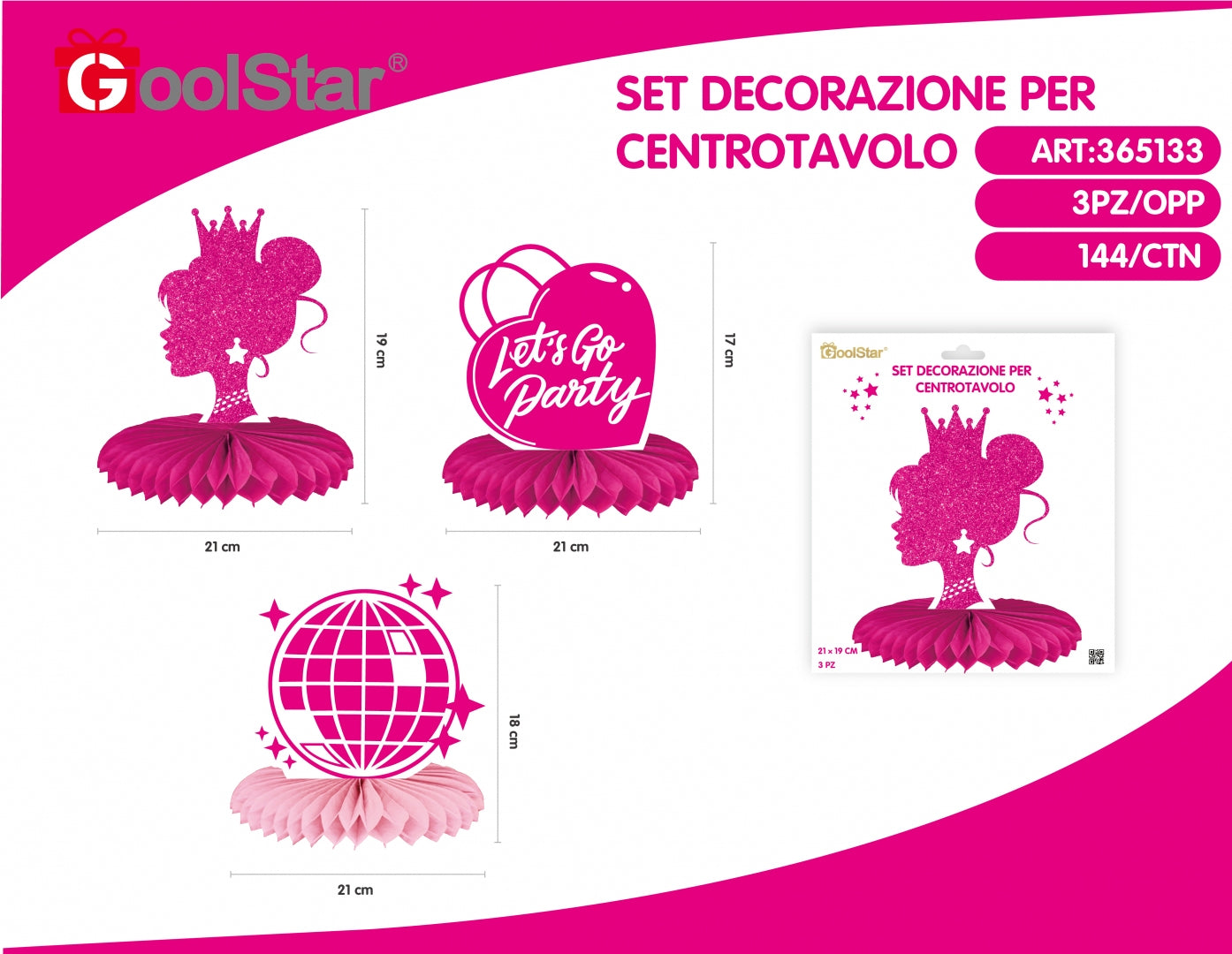 Set decorazioni centrotavola “Let’s Go Party”