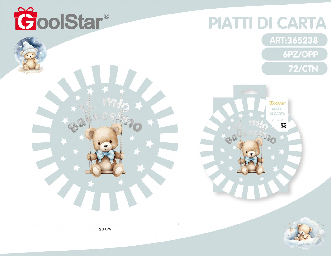 Piatti di Carta “Il Mio Battesimo” Grandi Rosa o Azzurro – Party Tableware GoolStar