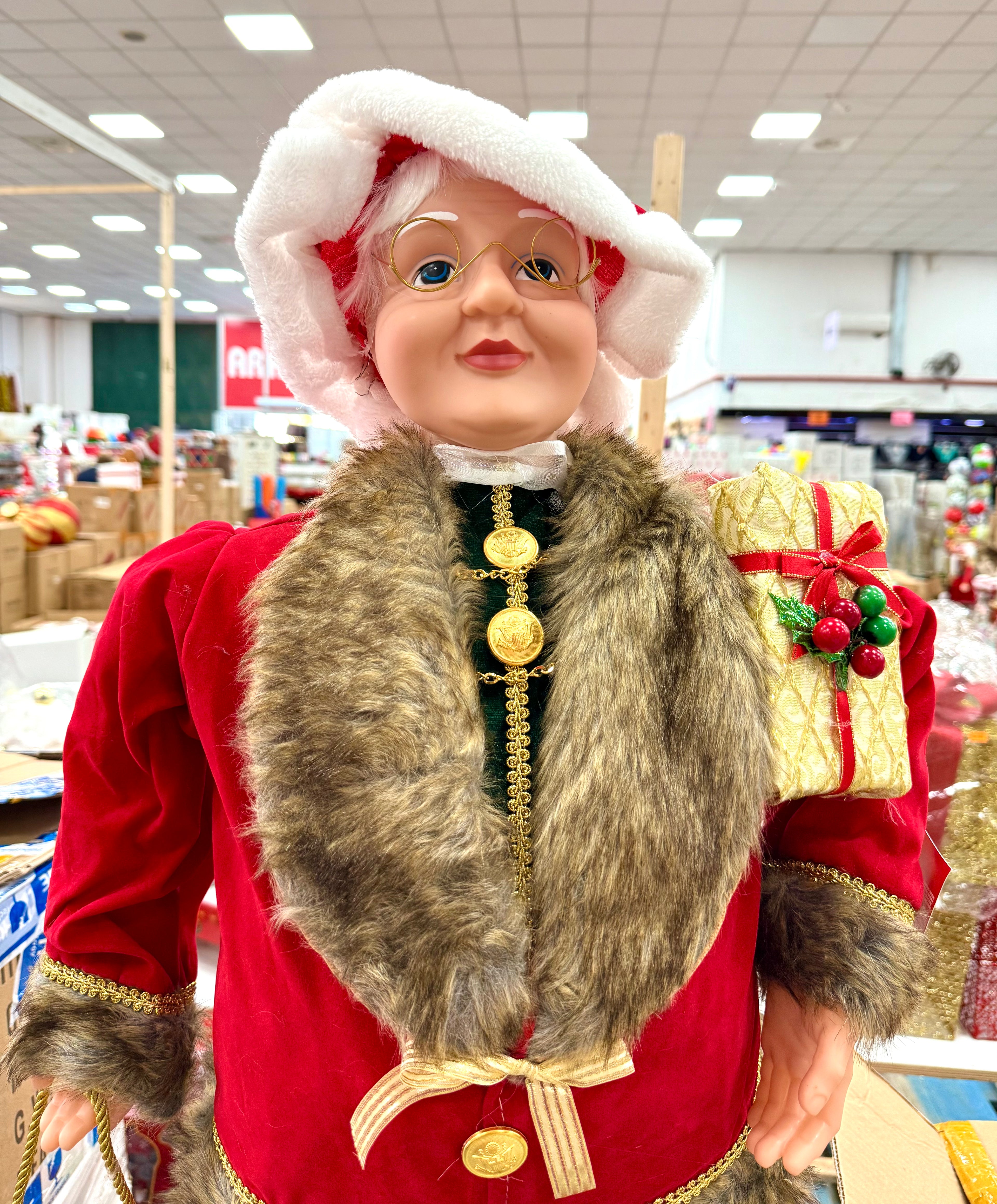 Signora Natale Decorativa con Sacco Regalo – Disponibile in 3 Misure