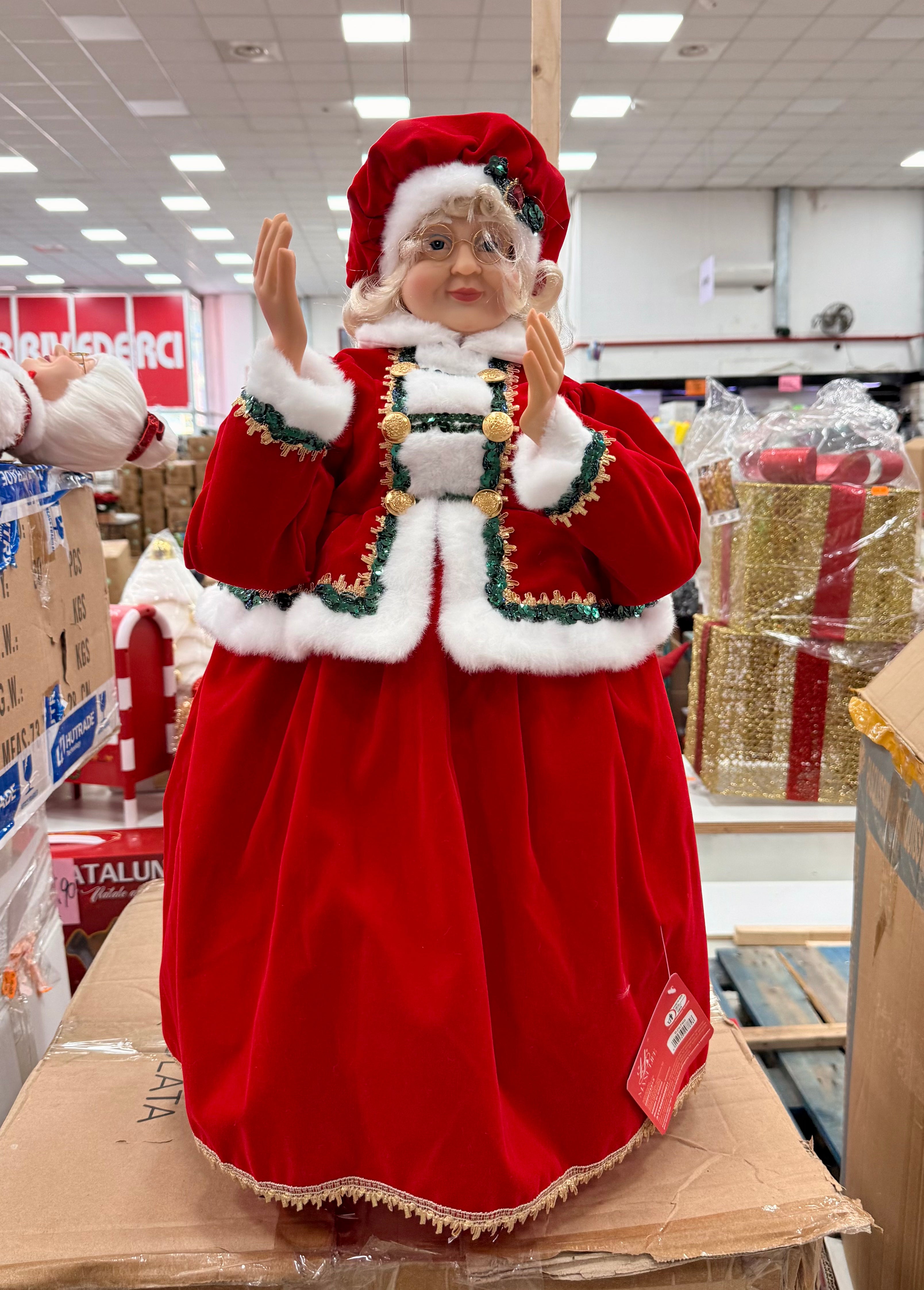 Signora Natale Decorativa con Cappello Rosso – Disponibile in 2 Misure