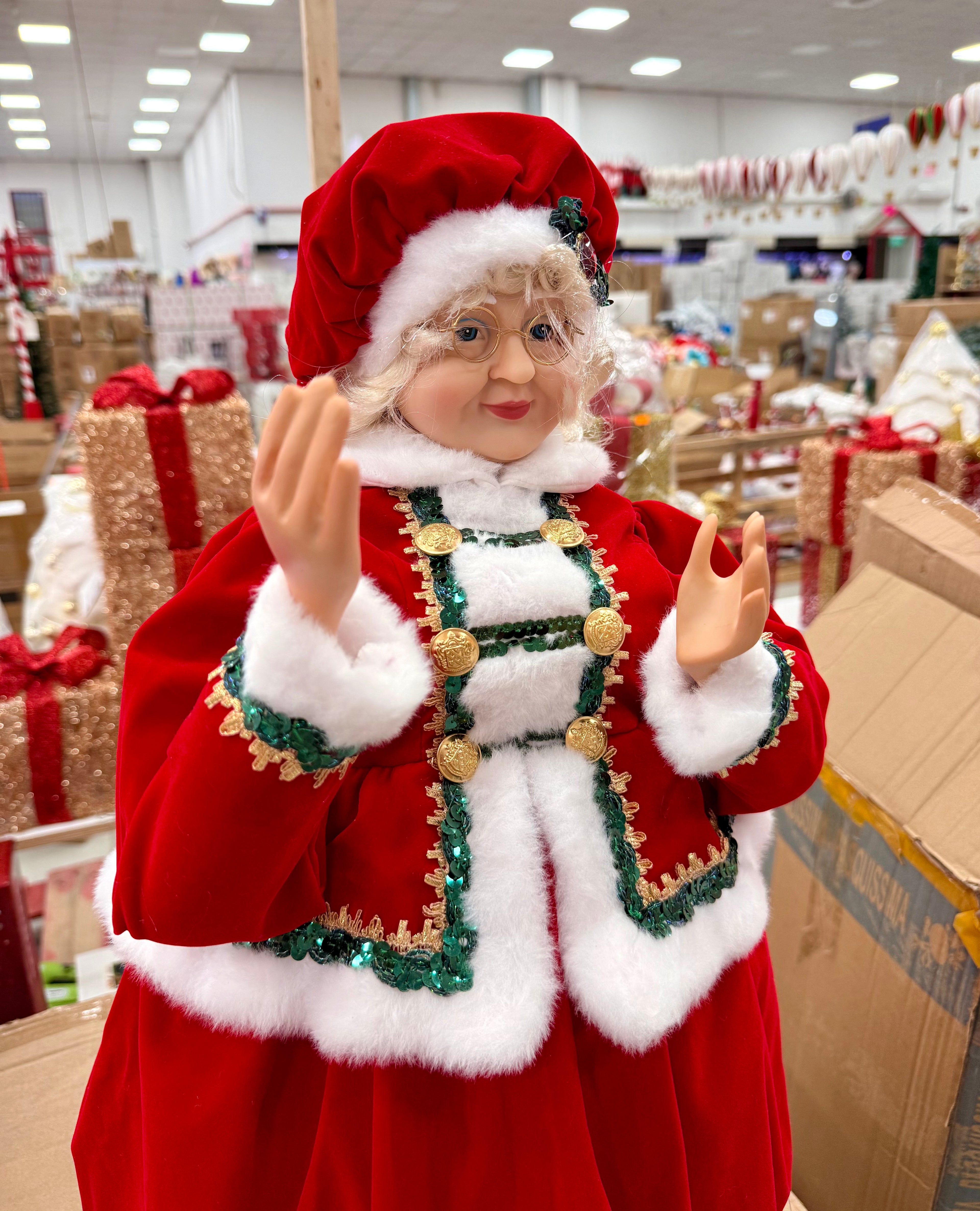 Signora Natale Decorativa con Cappello Rosso – Disponibile in 2 Misure