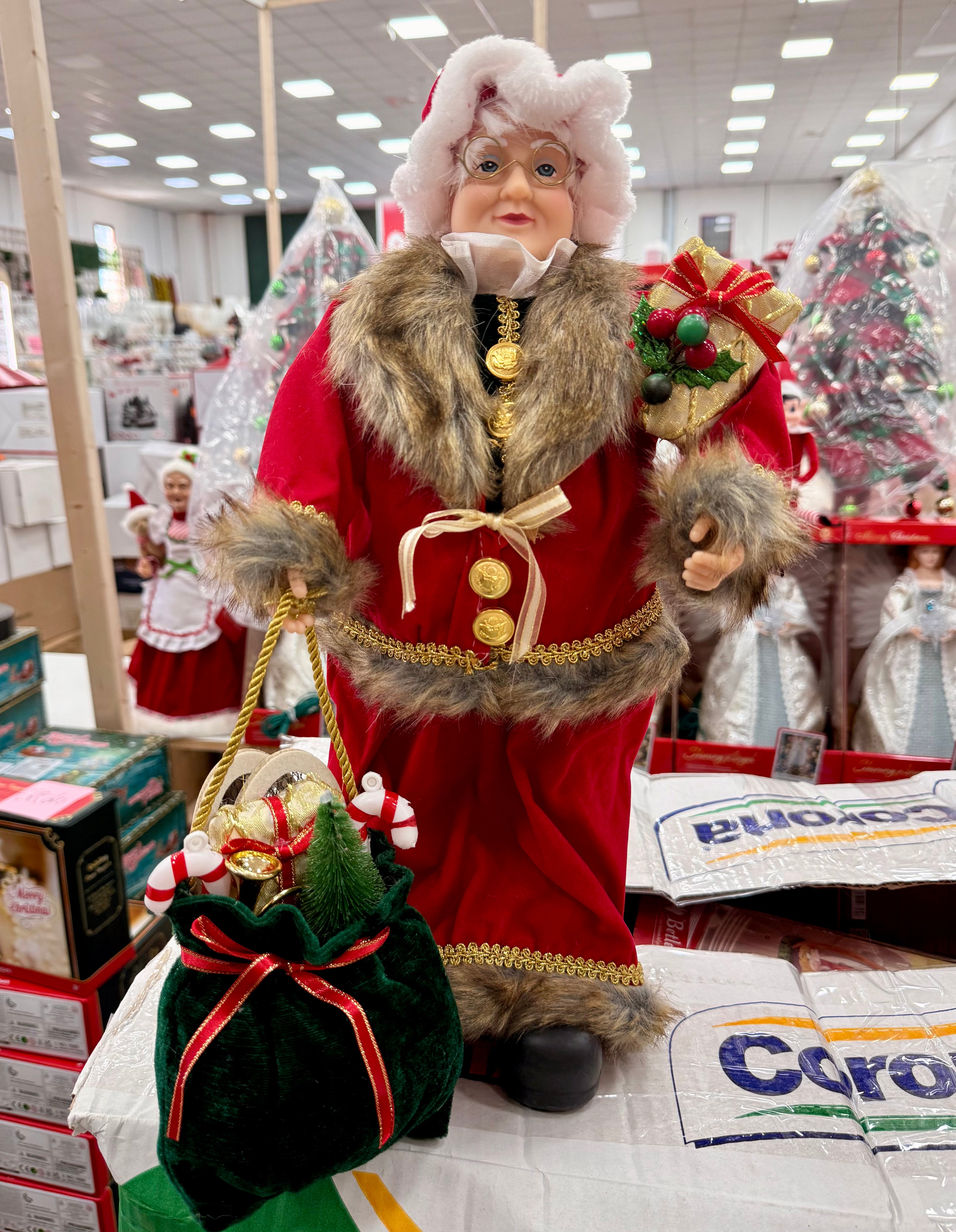 Signora Natale Decorativa con Sacco Regalo – Disponibile in 3 Misure