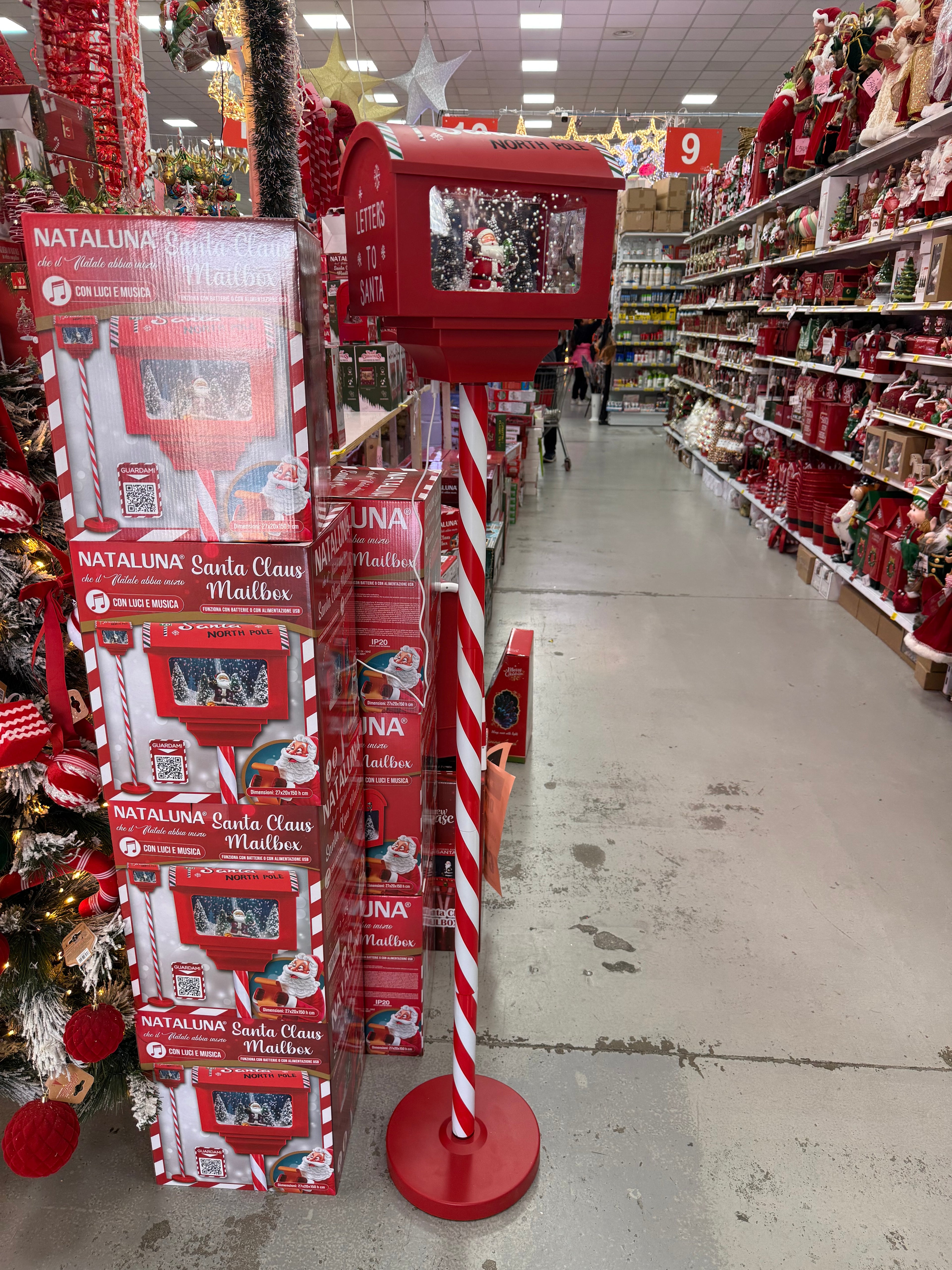 Cassetta Postale di Babbo Natale Nataluna con Luci e Musica – Misura 150 cm