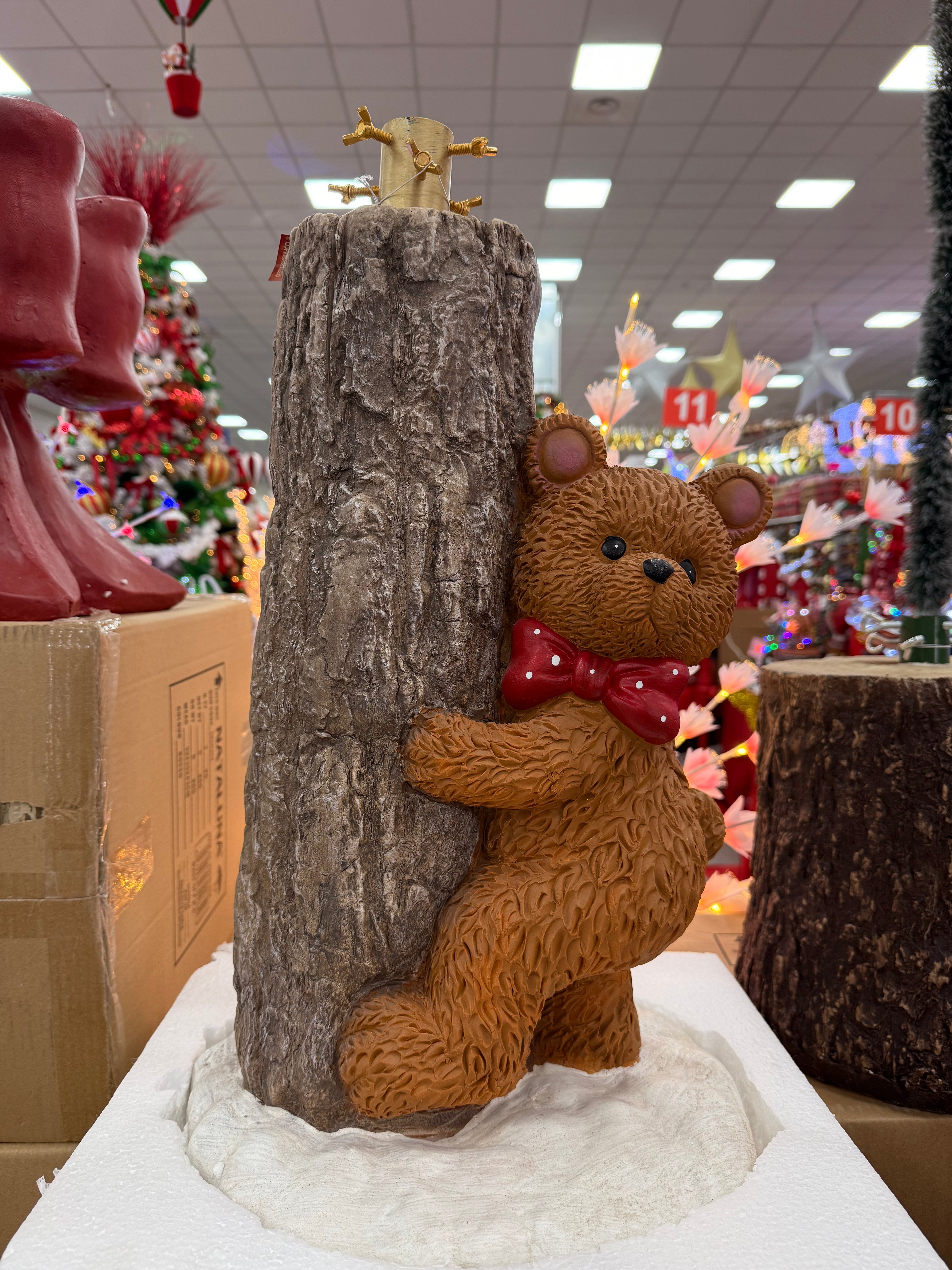 Base Albero di Natale Orso con Tronco