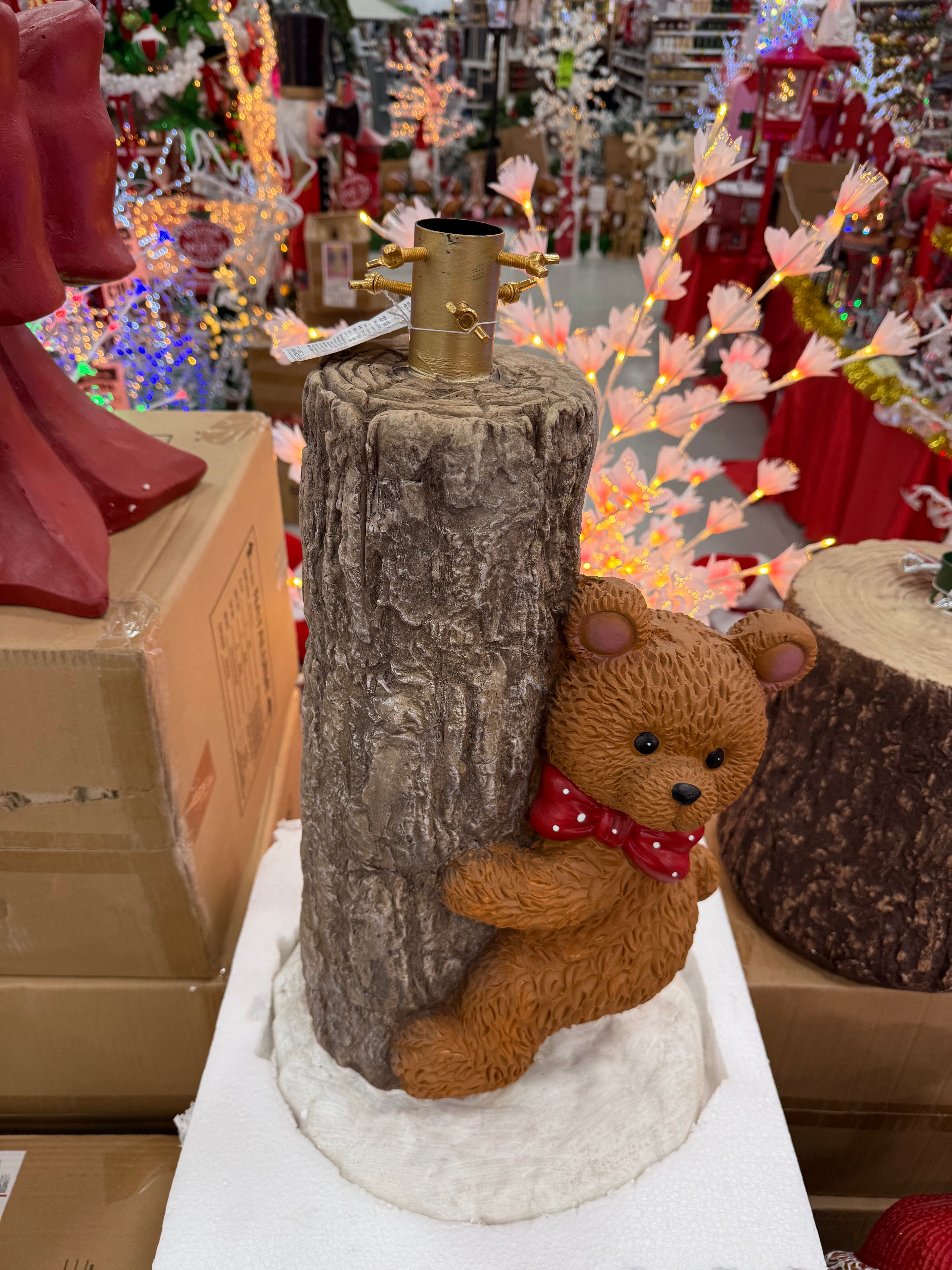 Base Albero di Natale Orso con Tronco