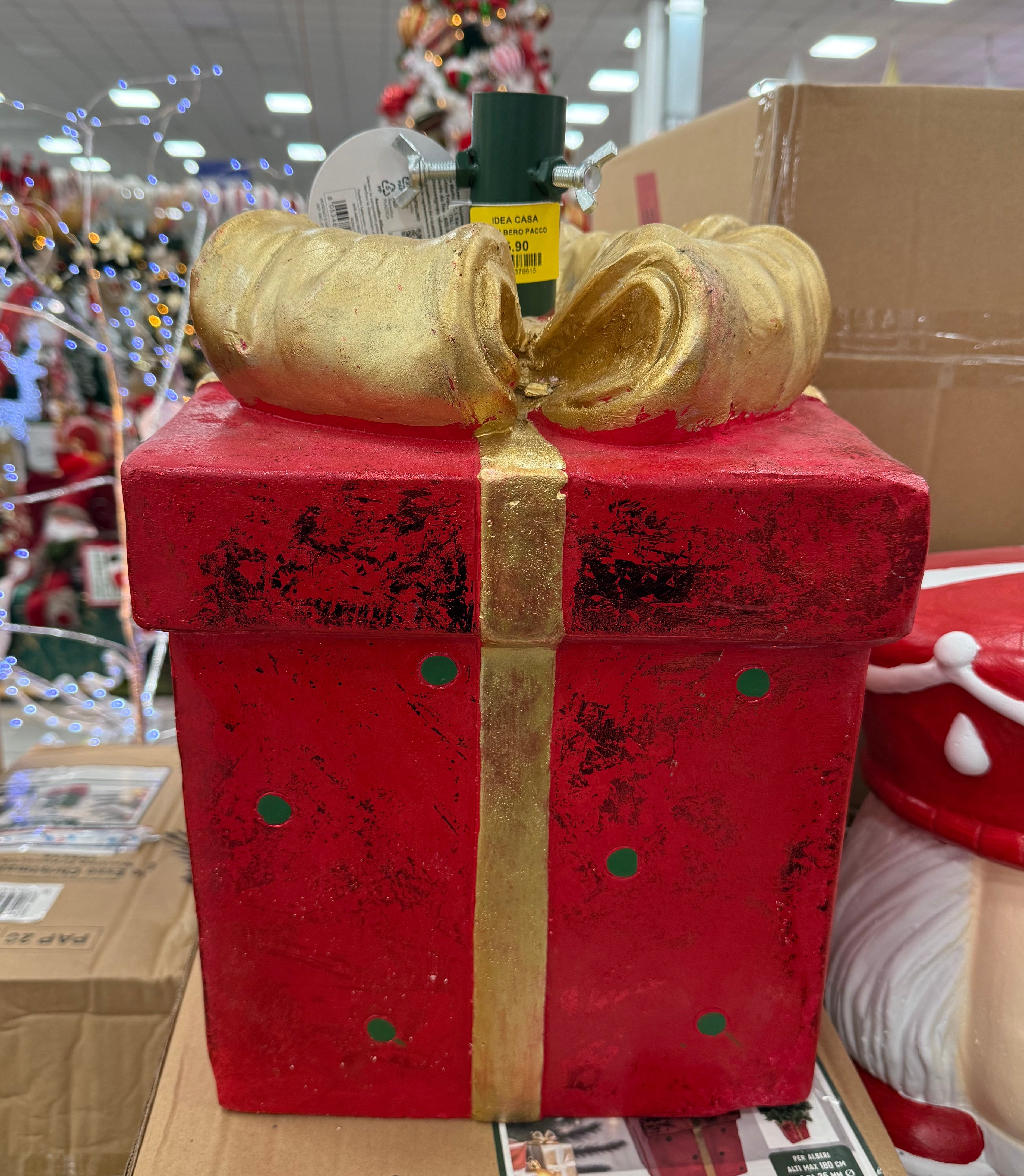 Base Albero di Natale Regalo con Fiocco Dorato