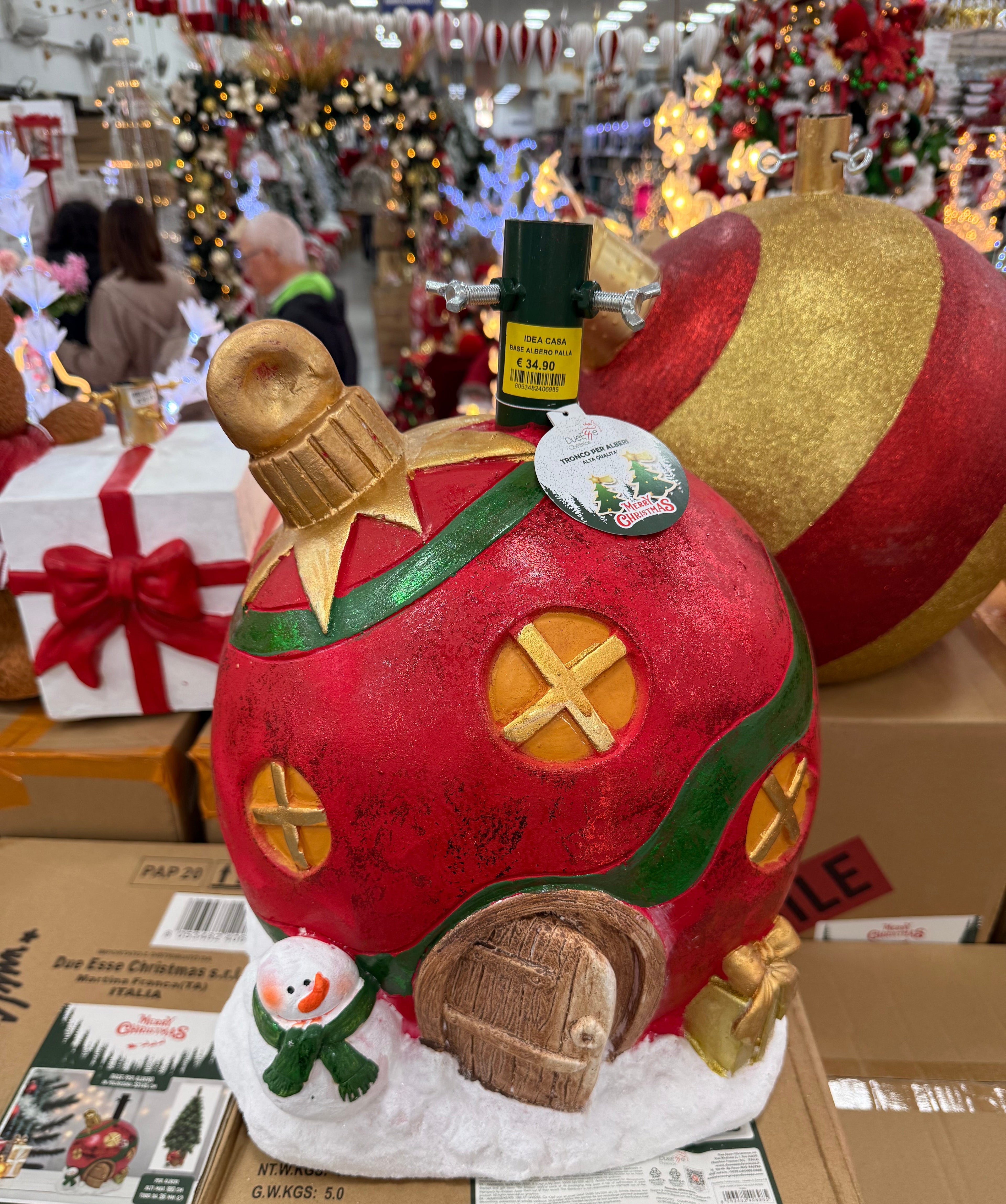 Base Albero di Natale Palla Natalizia con Pupazzo di Neve