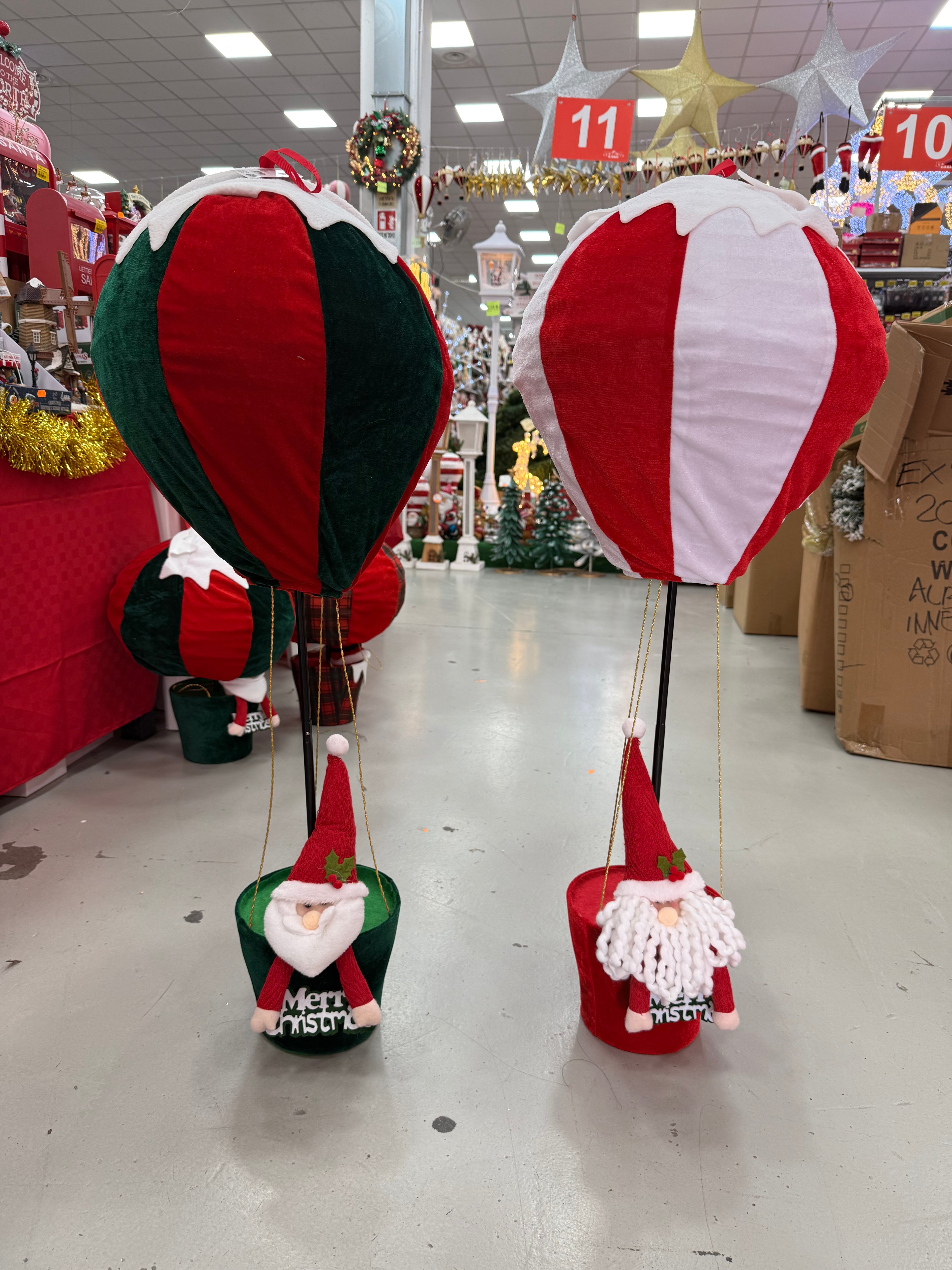 Mongolfiera Natalizia con Babbo Natale a Righe – 2 fantasie