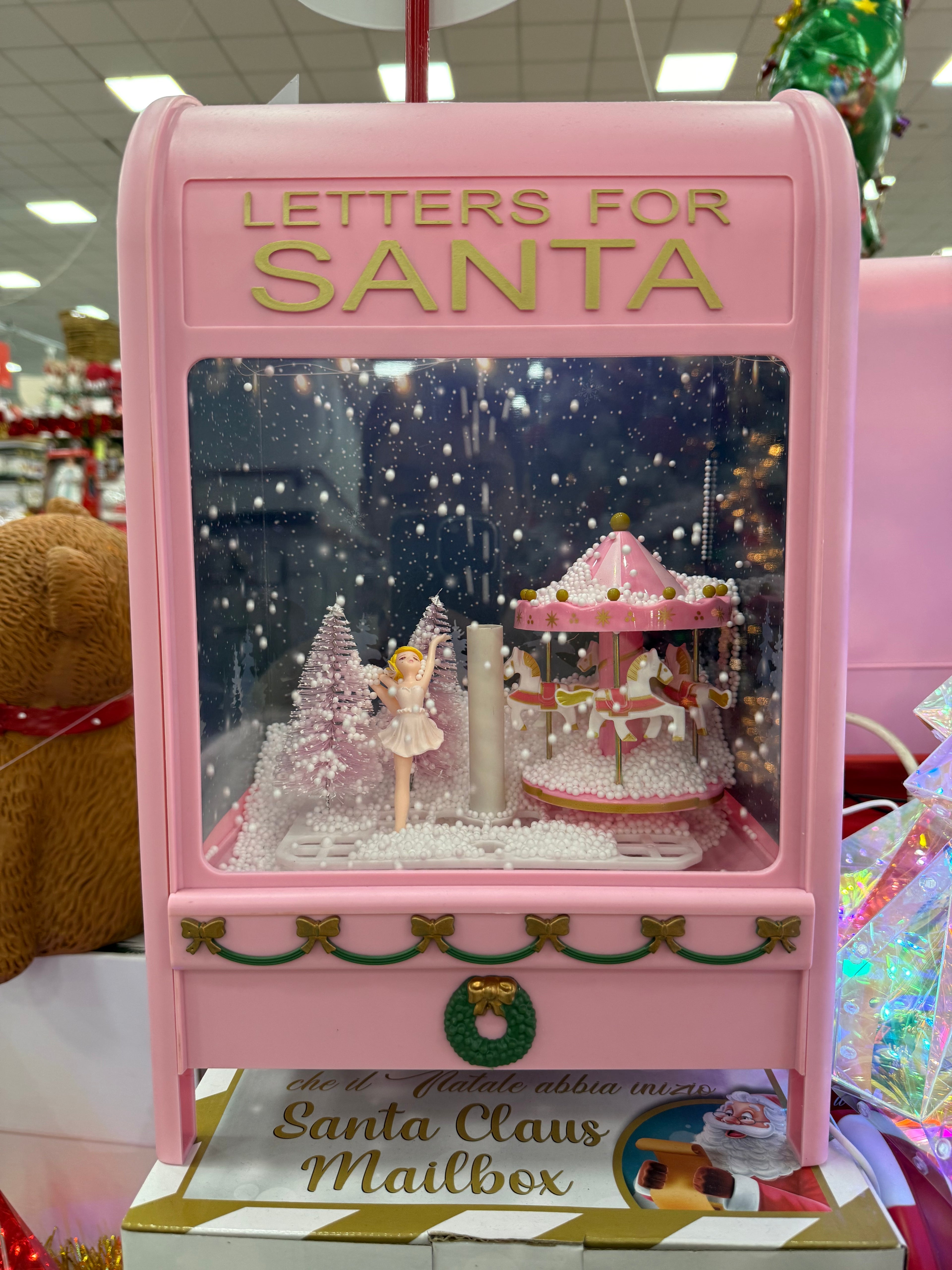 Santa Claus Mailbox con Luci e Musica – 2 colori disponibili
