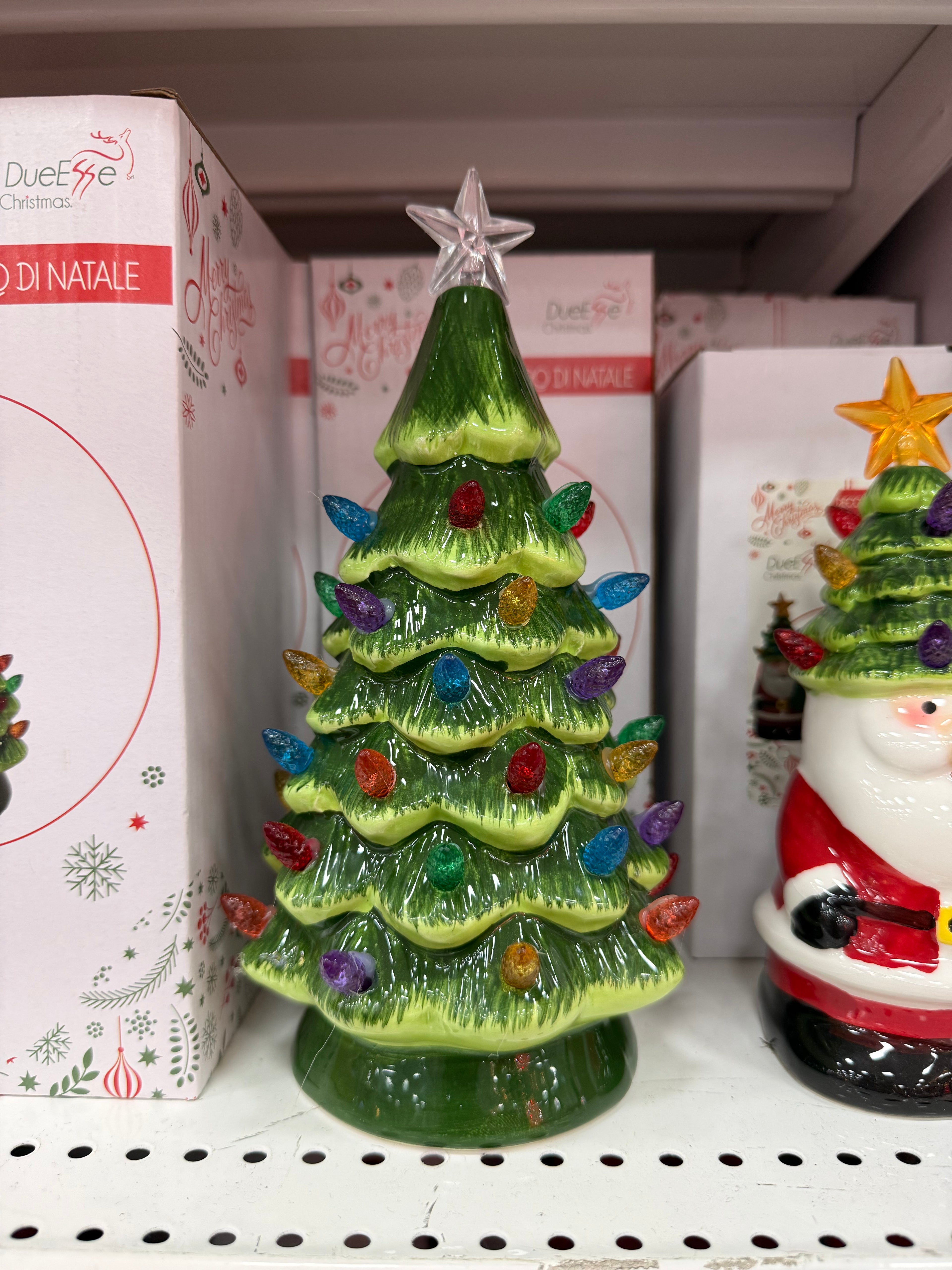 Albero di Natale in Ceramica con Luci Multicolor – 20 cm