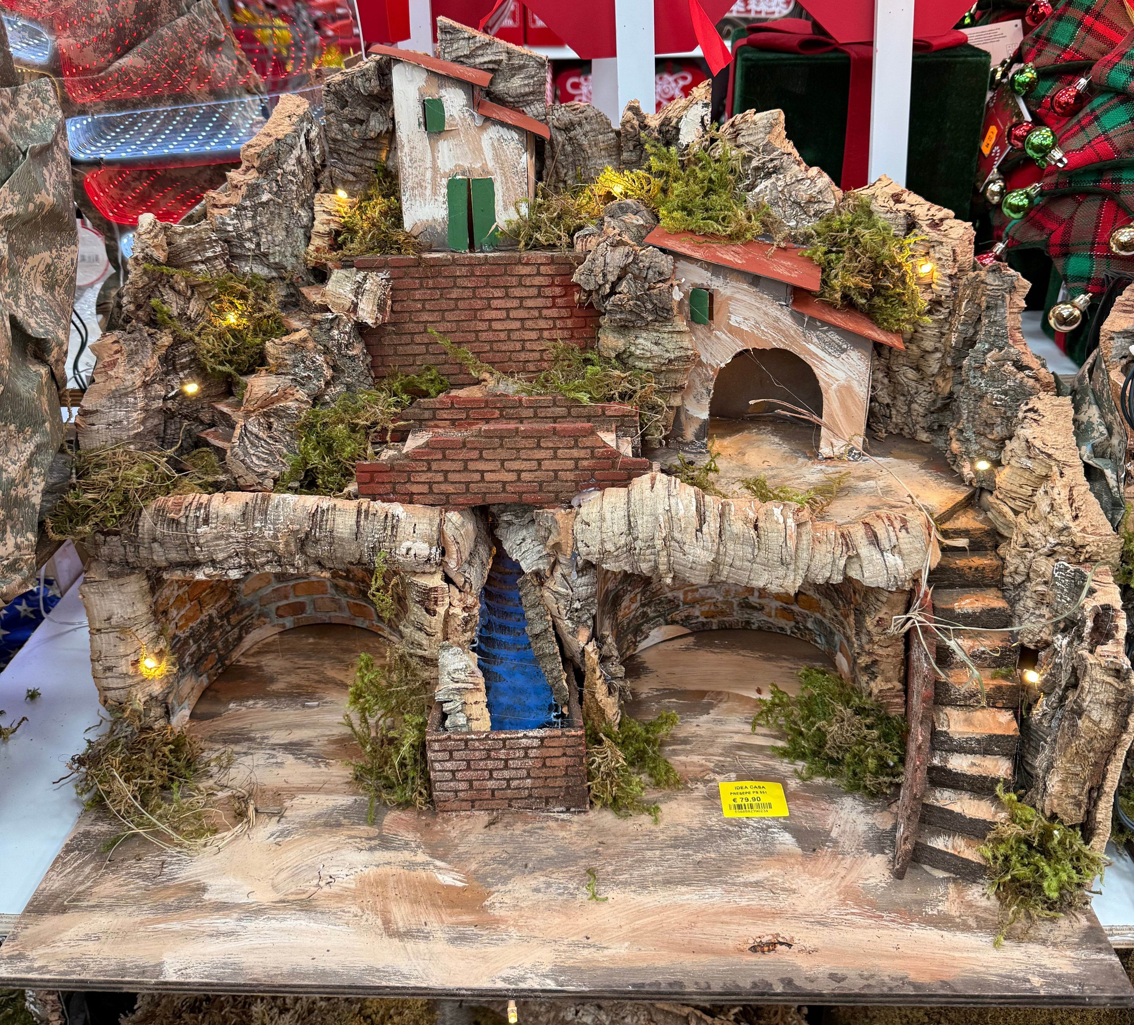 Presepe con Ponte e Cascata - 63×60×45 cm