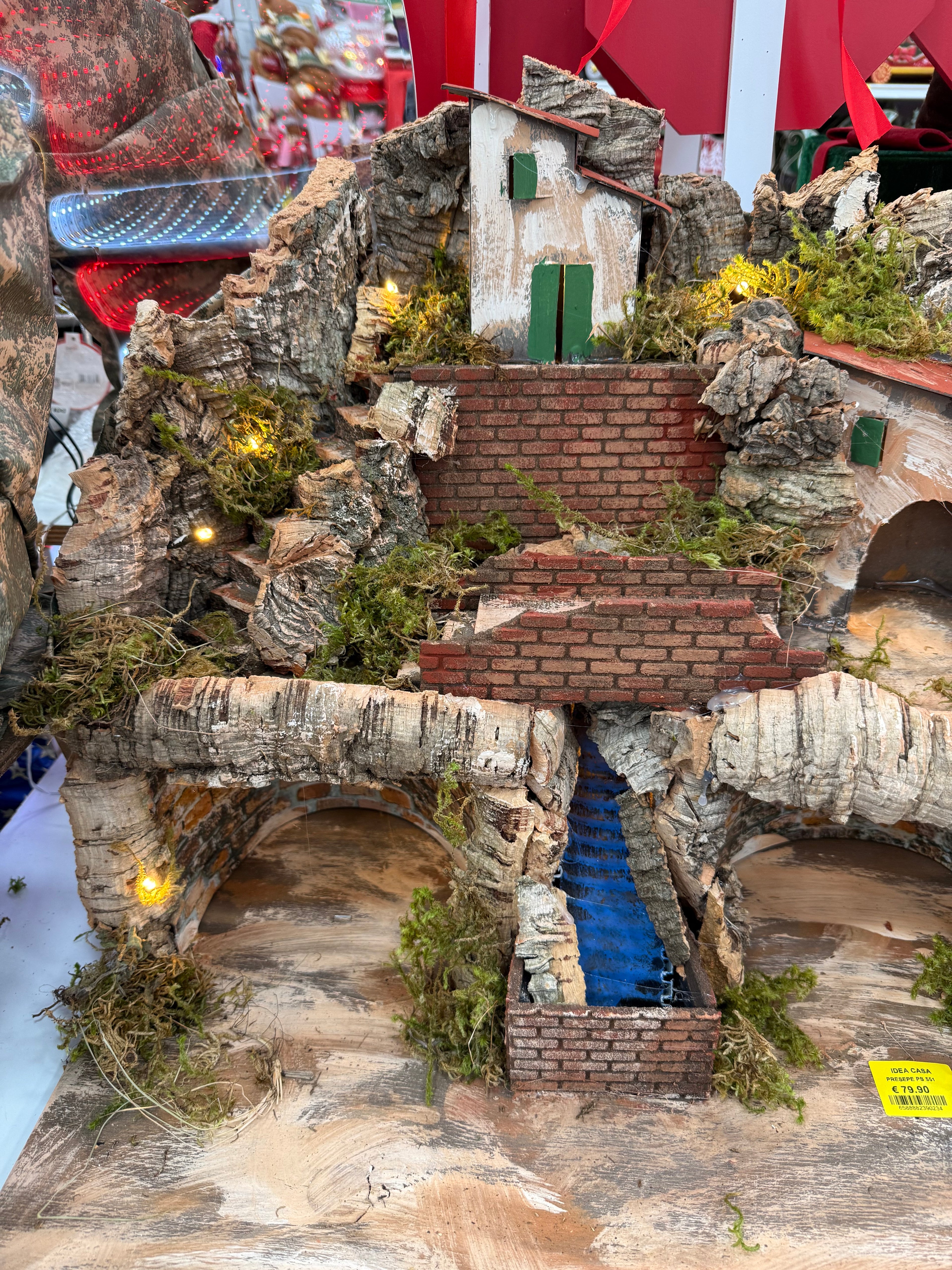 Presepe con Ponte e Cascata - 63×60×45 cm