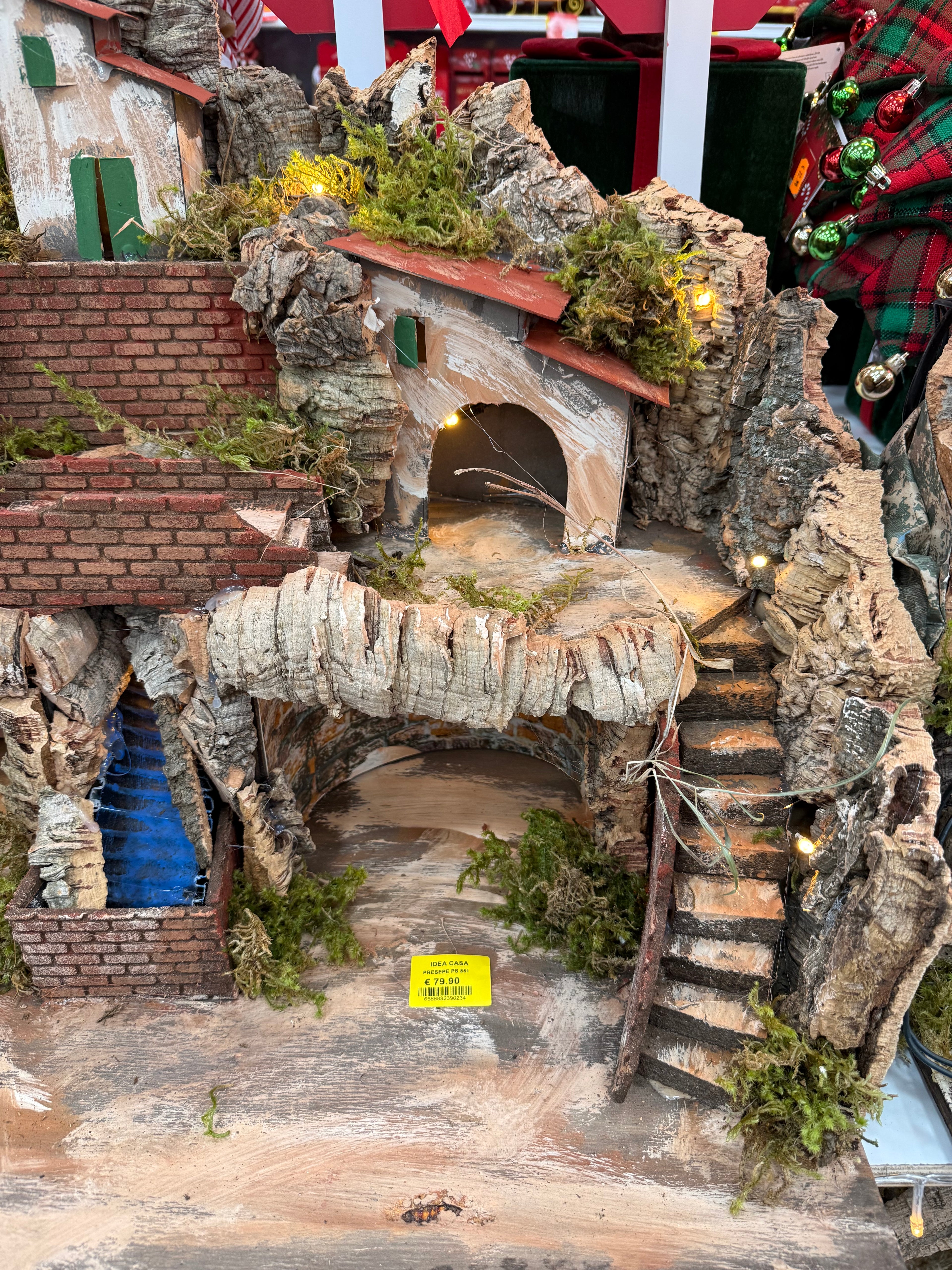 Presepe con Ponte e Cascata - 63×60×45 cm