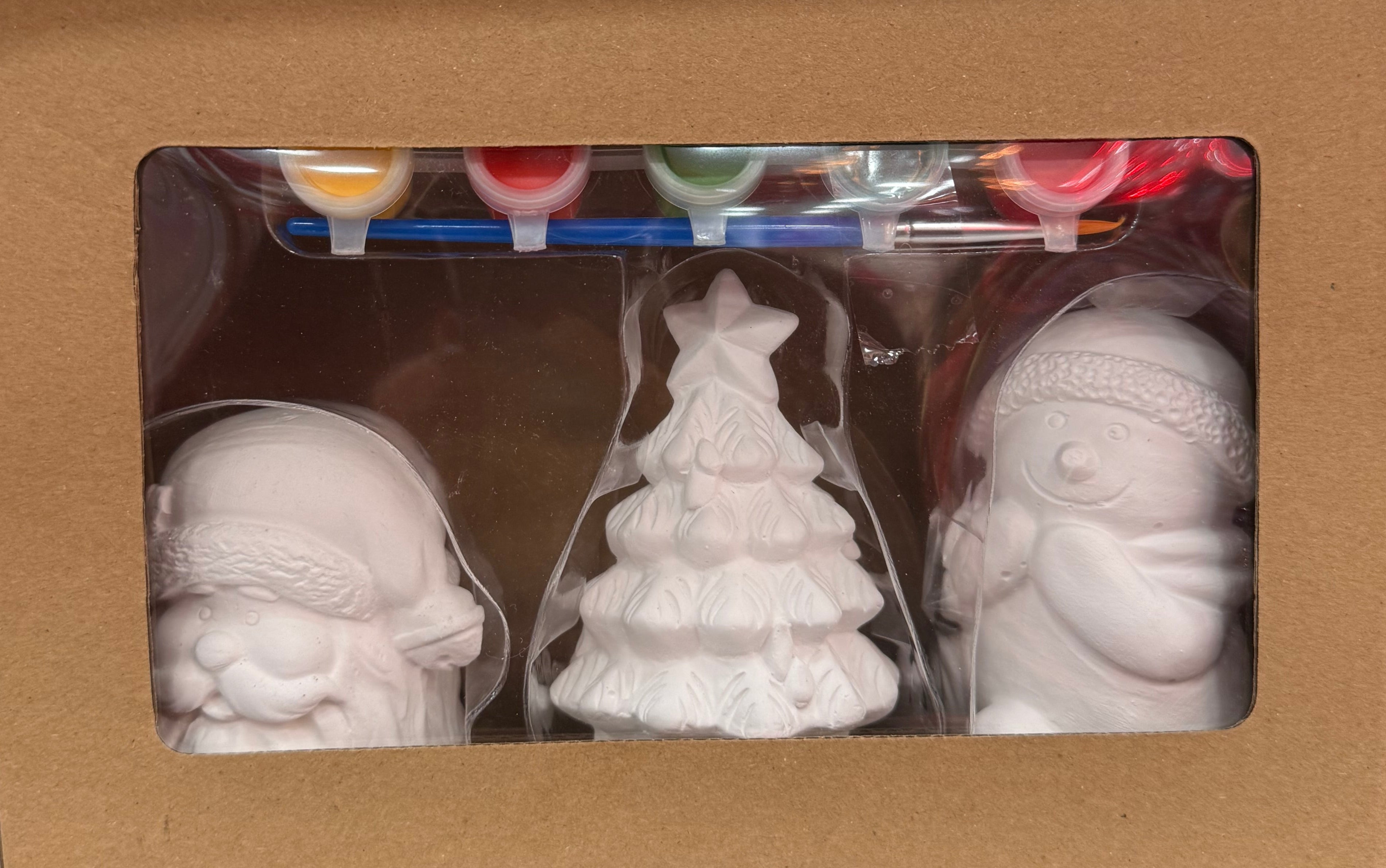 Set Statuette di Gesso Natalizie da Dipingere – 3 Modelli Disponibili