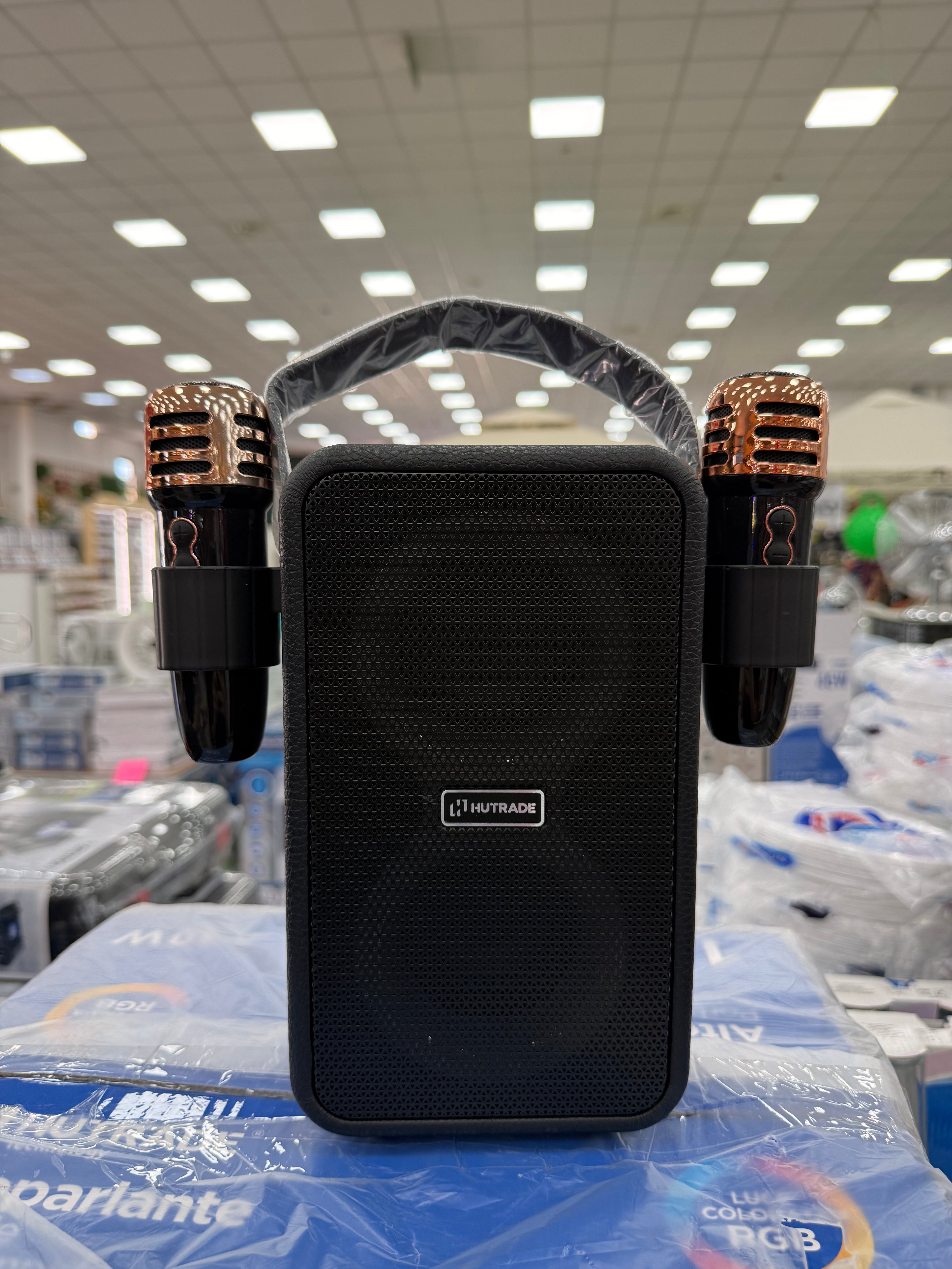 Altoparlante Portatile Bluetooth HUTRADE SP-42 con 2 Microfoni Wireless e Luci RGB