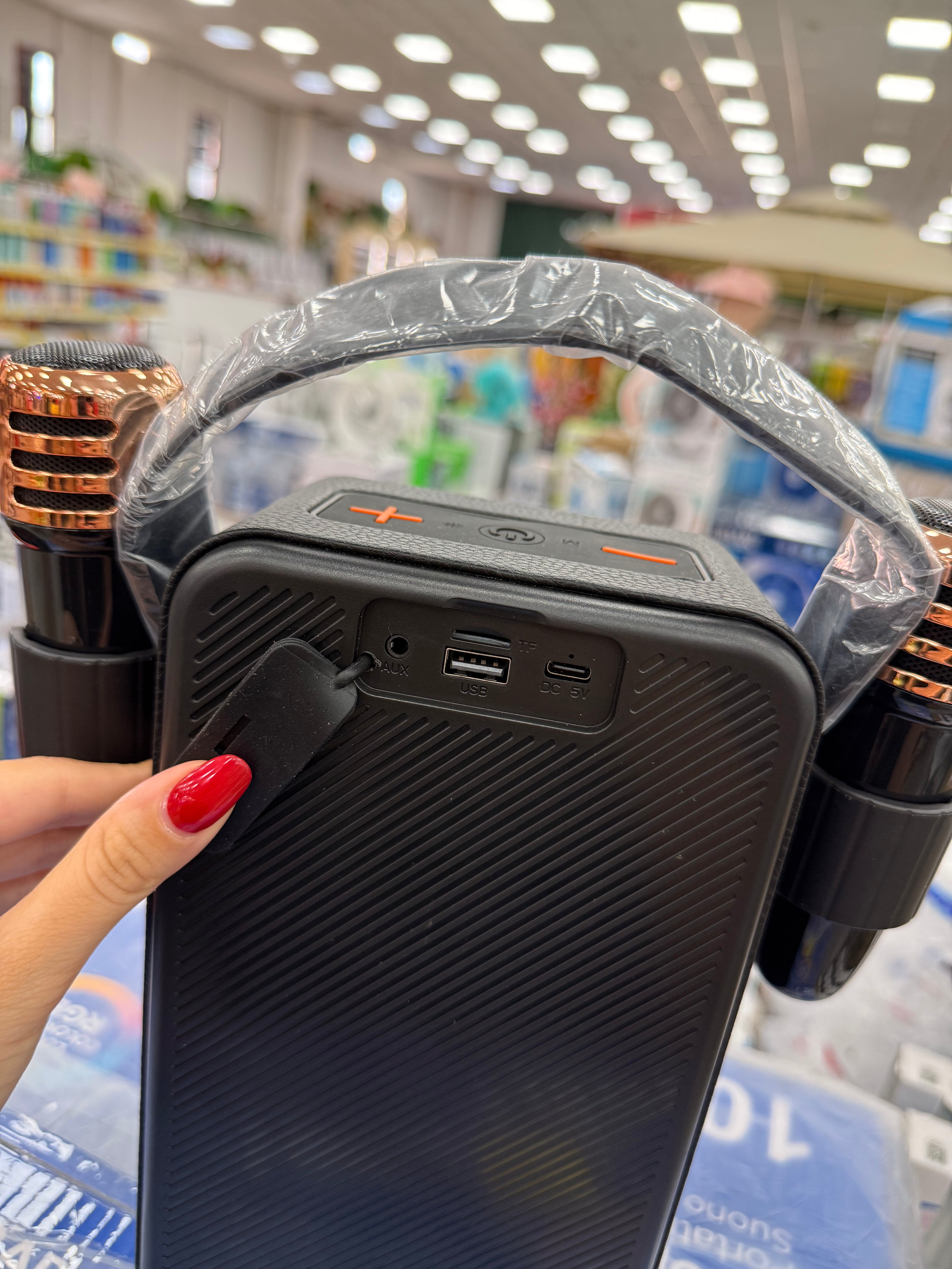 Altoparlante Portatile Bluetooth HUTRADE SP-42 con 2 Microfoni Wireless e Luci RGB