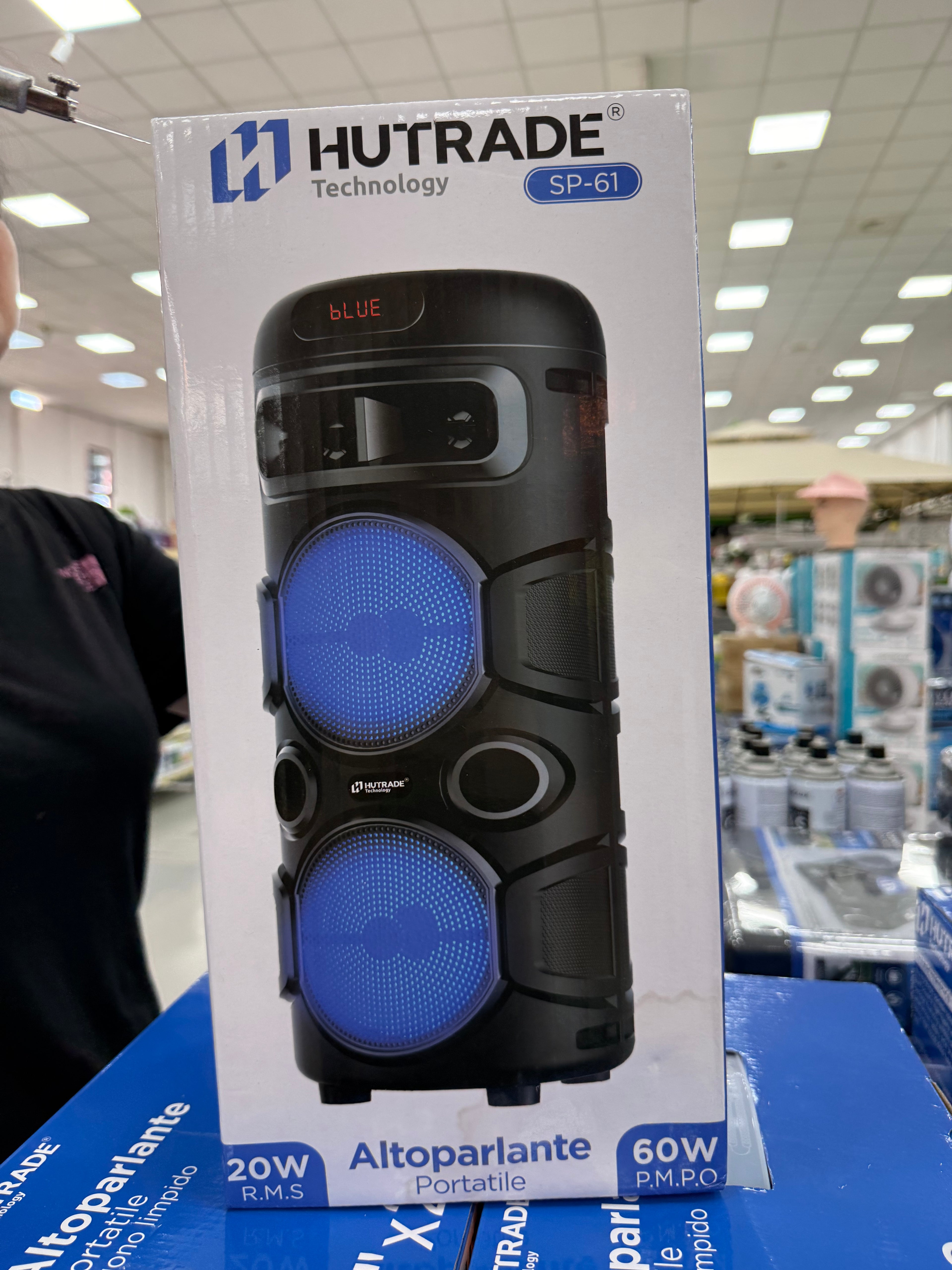 Altoparlante Bluetooth Portatile HUTRADE SP-61 RGB 20W RMS con USB, AUX e Radio FM