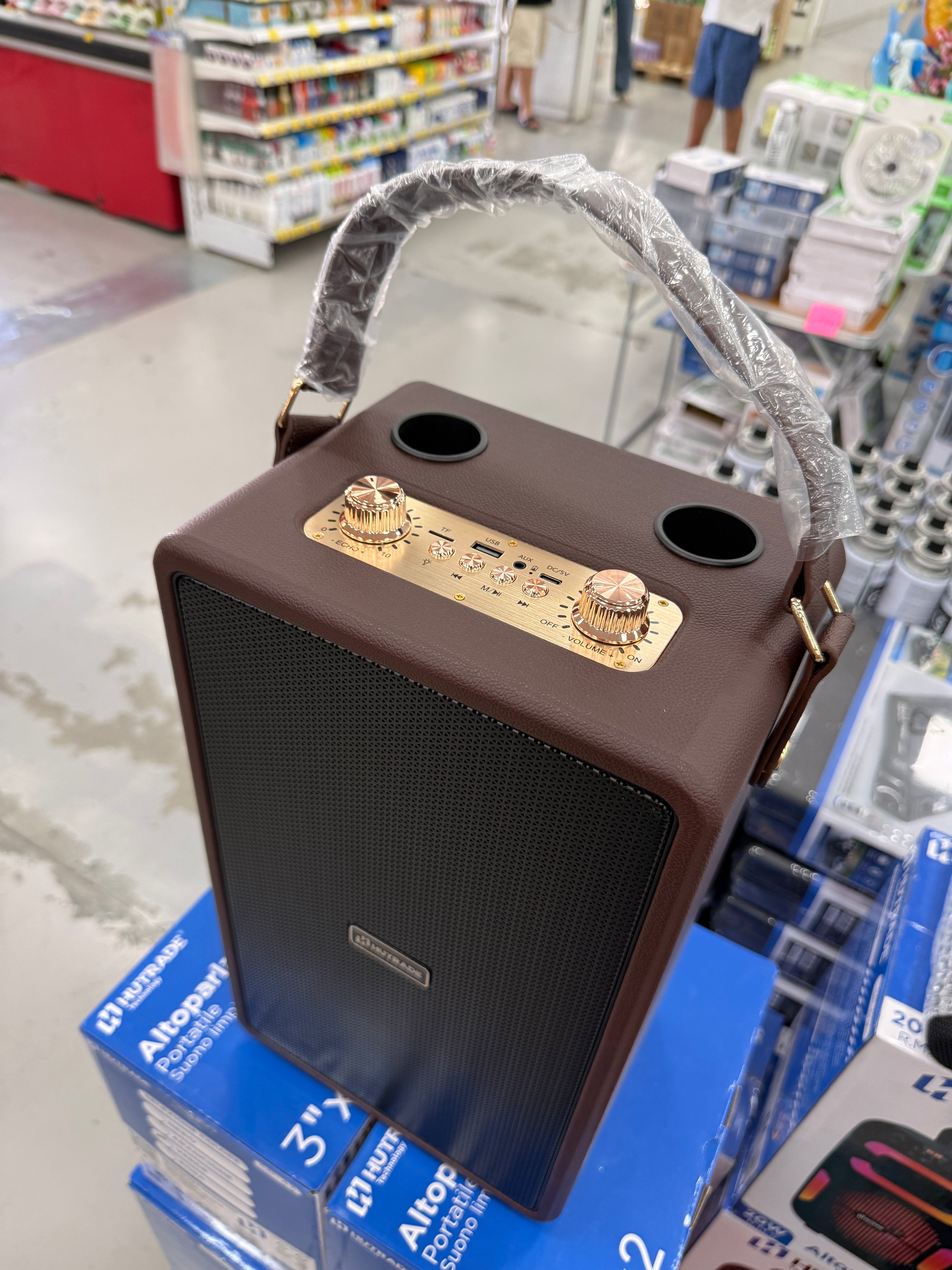 Altoparlante Bluetooth Portatile HUTRADE SP-41 con 2 Microfoni Wireless e Luci RGB