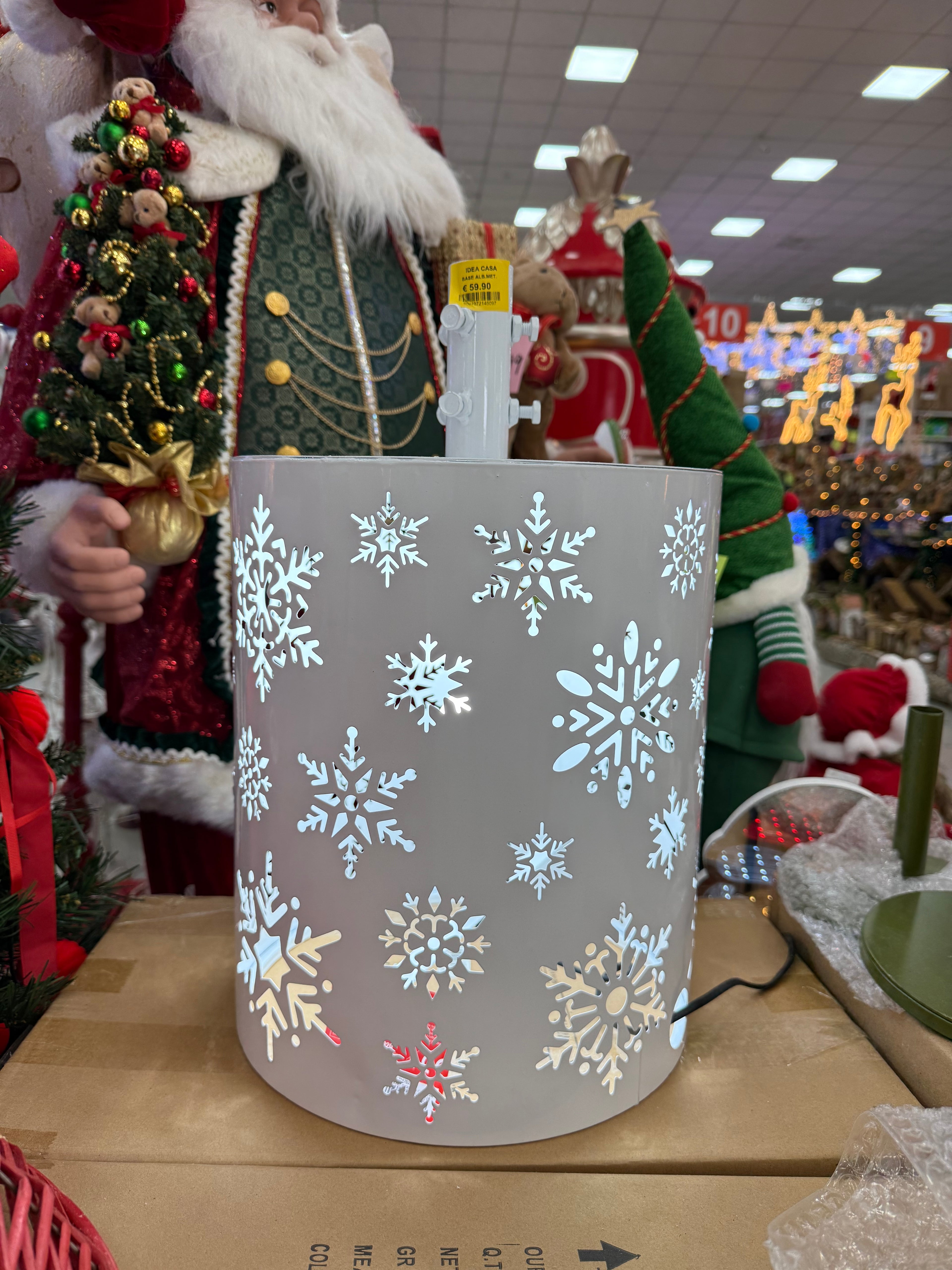 Base Albero di Natale Luminosa con Fiocchi di Neve