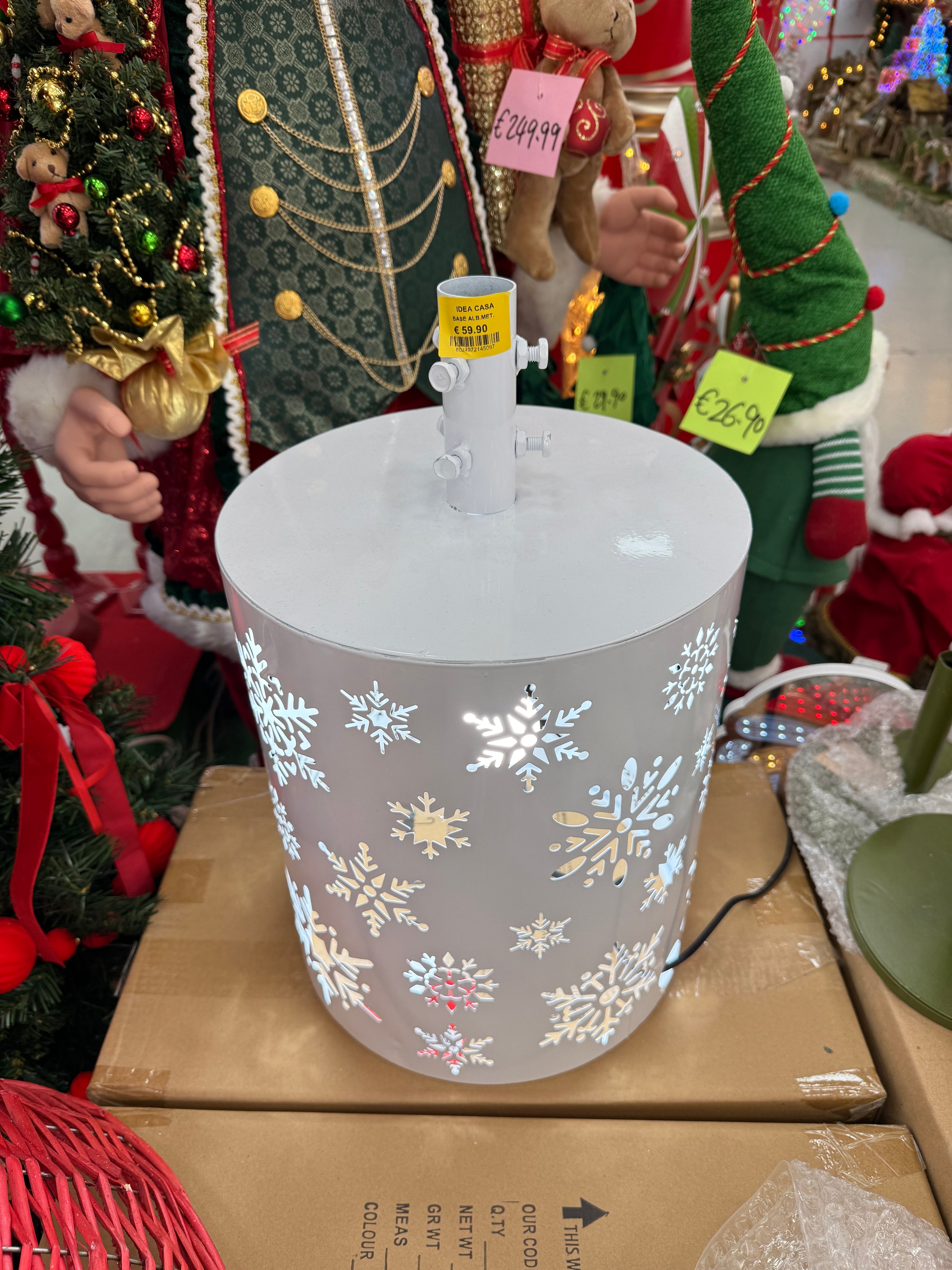 Base Albero di Natale Luminosa con Fiocchi di Neve