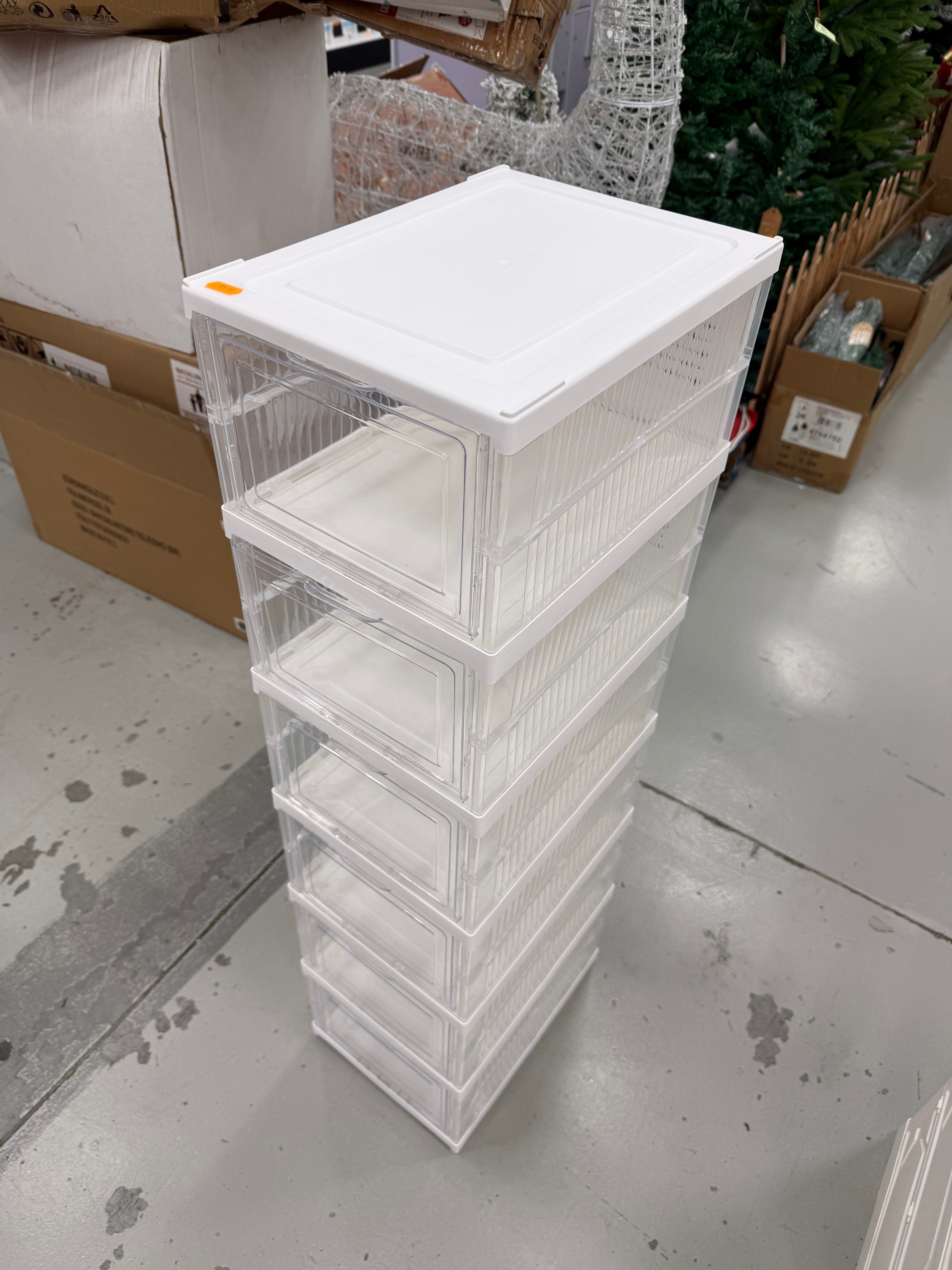 Scarpiera Componibile Salvaspazio a 6 Livelli – Moduli Trasparenti con Anta