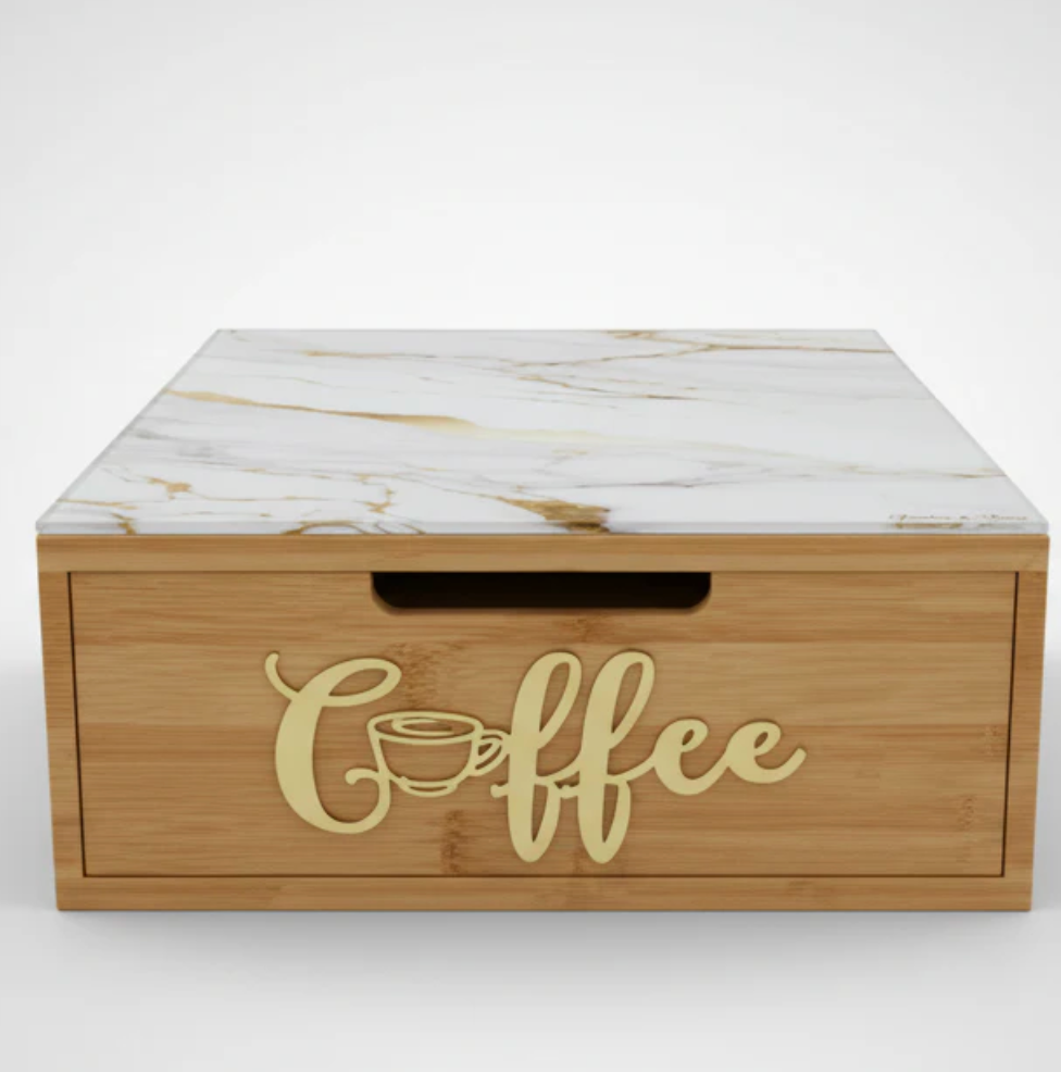 Portacialde Coffee in Bamboo e Marmo – 2 colori disponibili